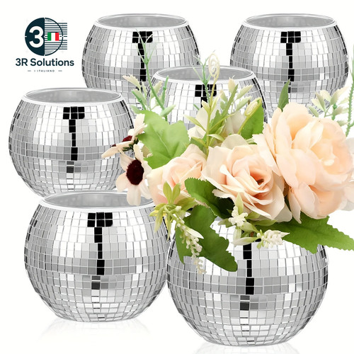 Vaso vetro argento palla da - di,