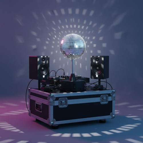 Palla discoteca base nera - discoteca,